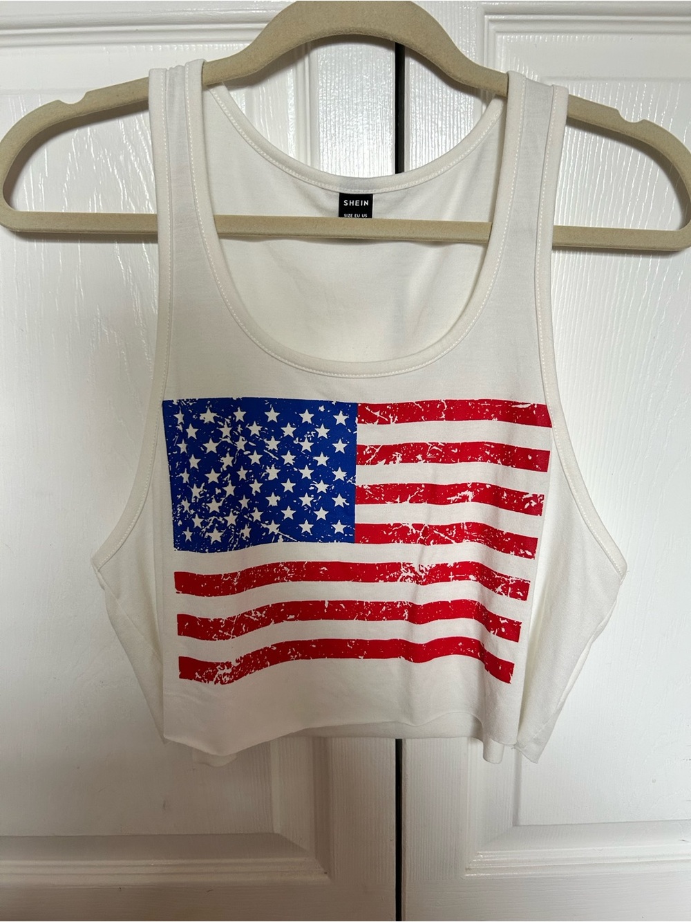 SHEIN American flag crop tank top